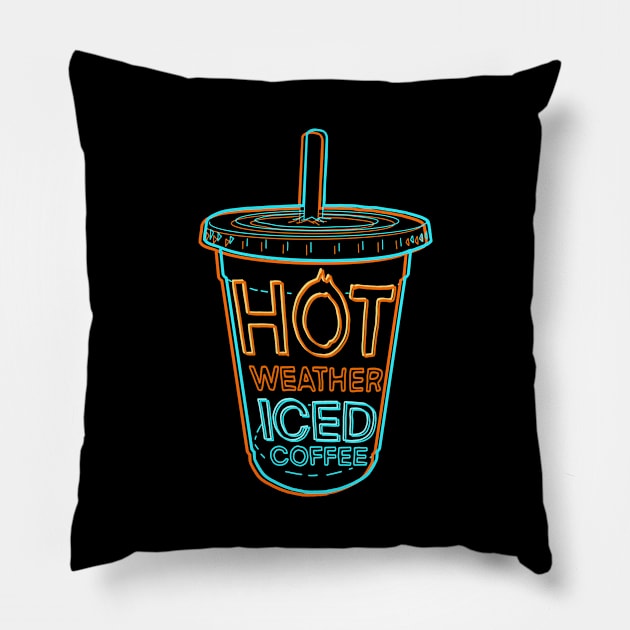 Hot Weather, Iced coffee Pillow by Coffee Hotline