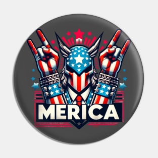 Trump Merica and 3rd World Country Rock Sign for 4th of July Pin