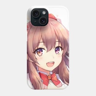 Brown hair beautiful anime girl Phone Case