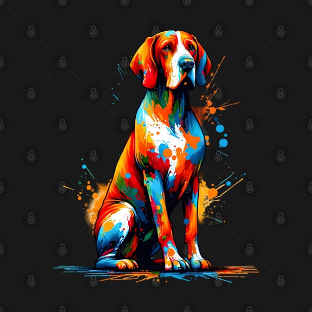 Vibrant Bracco Italiano in Abstract Splash Art by ArtRUs