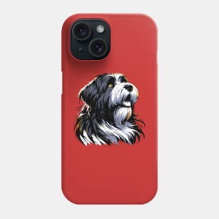 Stunning and Cool Briard Monochrome and Gold Portrait for Father's Day Phone Case