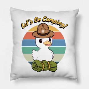 Funny duck Wants to go Camping Pillow