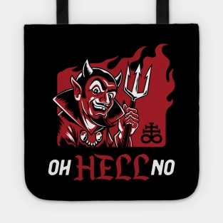 Oh Hell No - Funny Vintage Red Devil Tote