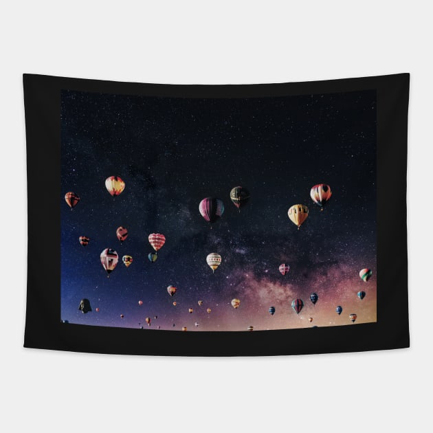 Balloons in the cosmos Tapestry by Faeblehoarder