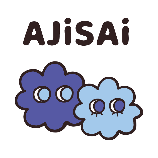 AJISAI - Cryptic Nihongo - Cartoon Hydrangea with Japanese by zueniverse