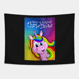 Magical Unicorn Christmas Card Tapestry