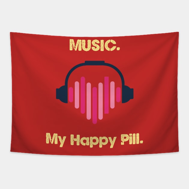 Music-Happy pill Tapestry by theshirtproject2469