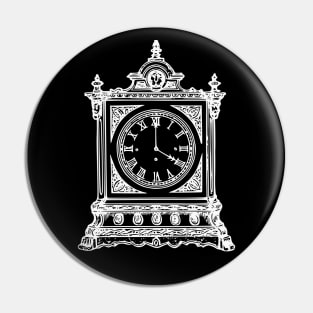 White Vintage Royal Table Clock Pin