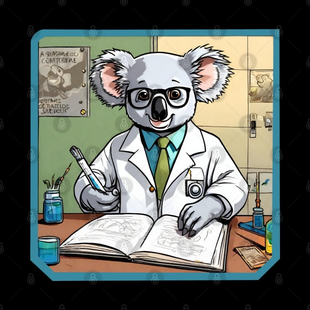 Koala scientist by Ilustradamus