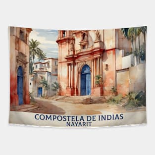 Compostela de Indias Nayarit Mexico Vintage Tourism Travel Tapestry