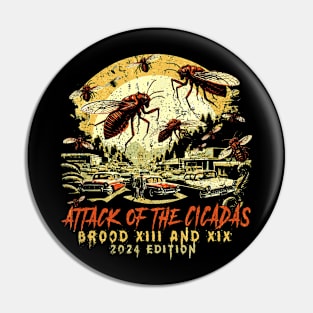 Retro Attack Of The Cicadas Brood XIII & XIX Cicada Summer Pin