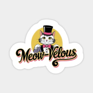 Meow-Velous Cat with Top Hat Graphic Magnet