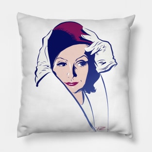 Greta Garbo - An illustration by Paul Cemmick Pillow