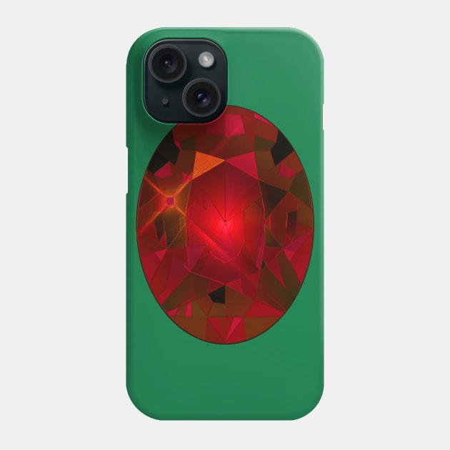 Red and Pink Oval Shape Gemstone Phone Case by The Black Panther