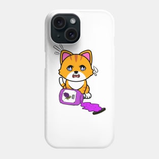 Funny orange cat spilled grape jam Phone Case