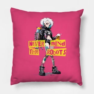 Punk Robot III Pillow