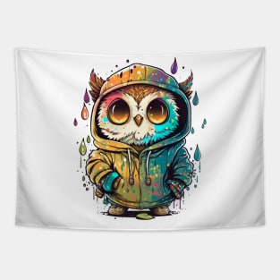 Owl in Hoody Tapestry