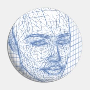 wireframe face Pin