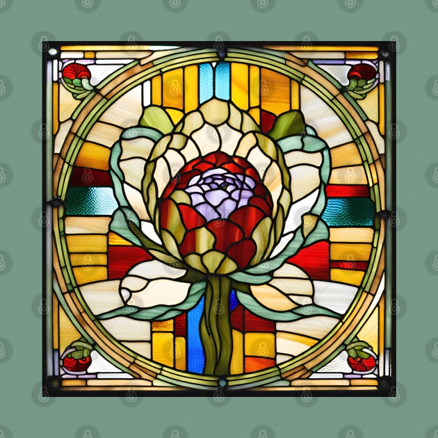 Artichoke Stained Glass by Xie