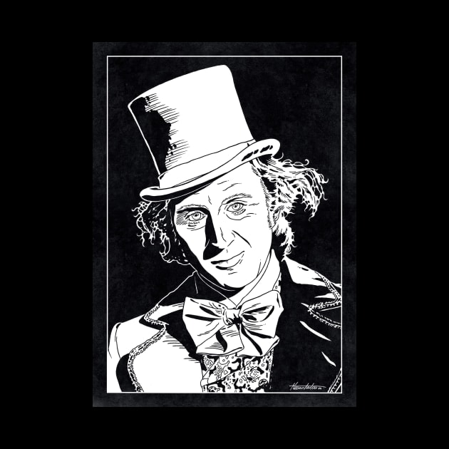 WILLY WONKA (Black and White) by Famous Weirdos