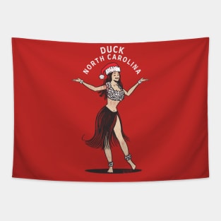 Duck, NC Christmas Vacationing Holiday Hula Girl Tapestry