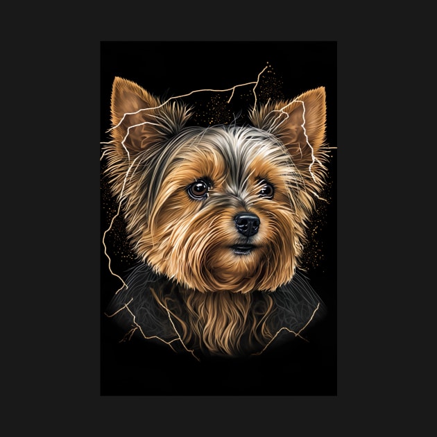 Super Cute Yorkshire Terrier Puppy Portrait by KoolArtDistrict