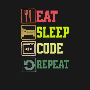 "eat sleep code repeat" for IT lovers T-Shirt