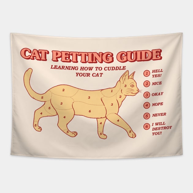 Cat Petting Guide Tapestry by thiagocorrea