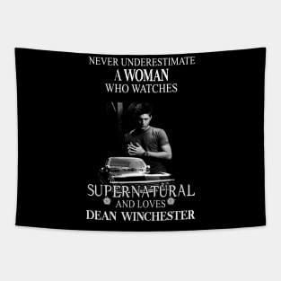 Never Underestimate A Woman Who Watches Supernatural Tapestry