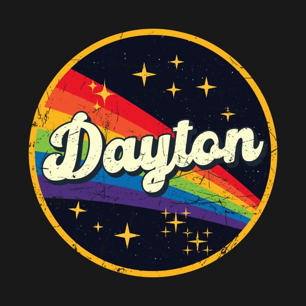 Dayton // Rainbow In Space Vintage Grunge-Style by LMW Art