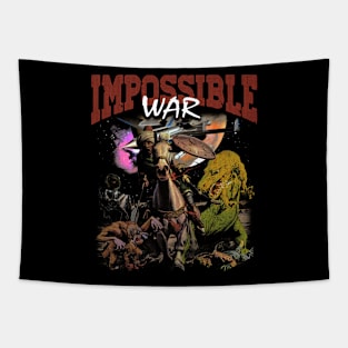 Impossible war vintage 90s design Tapestry