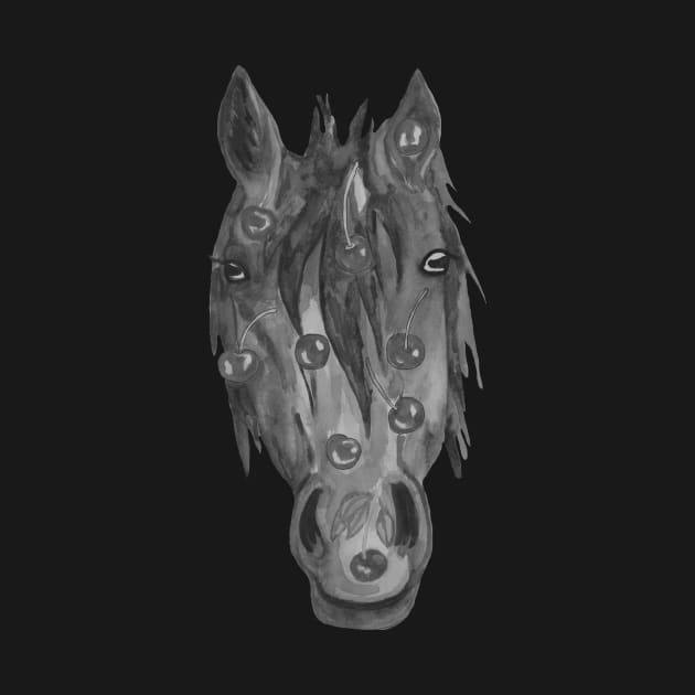 Black and white horse head by deadblackpony