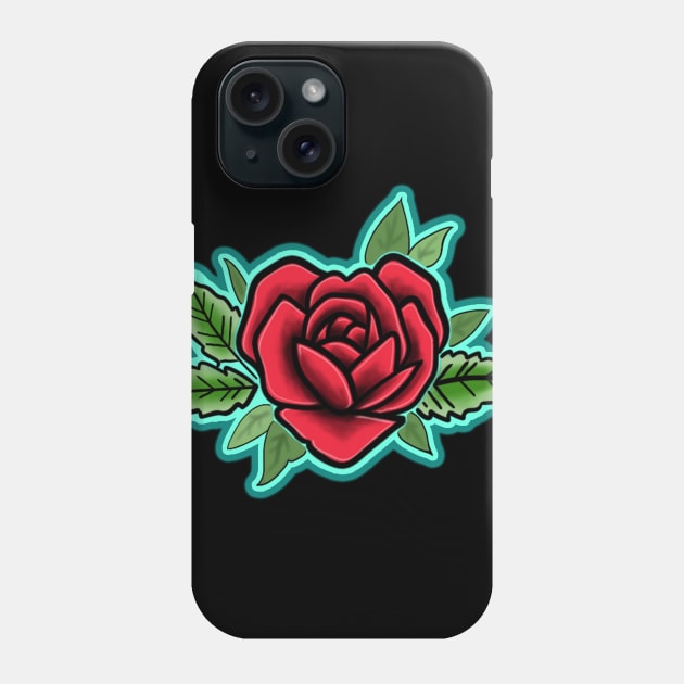 Red heart shaped rose Phone Case by Squatchyink