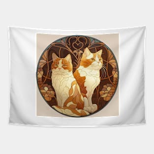 Two Cats - Art Nouveau Style Tapestry