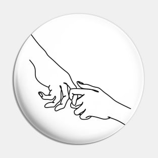 One Line hands drawing Pin