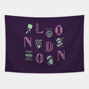 London Alphabets - Liberty Purple Tapestry