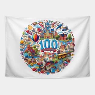 Funny 100 days of school adventure Tapestry