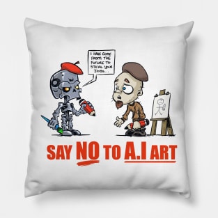 Say NO to AI art! Pillow