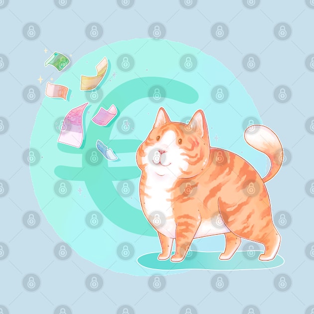 Euro-cat (version with turquoise background) by LilianaTikage