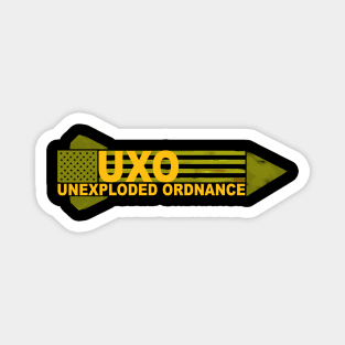 UXO Rocket, yellow and olive drab. Magnet