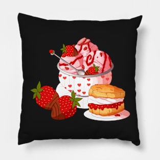 Strawberries and Cream Snacks Pillow