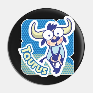 Taurus Colorful Zodiac Sign Cartoon April May Birthday Pin