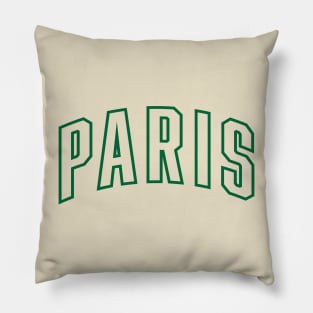 Paris Green Outline Pillow