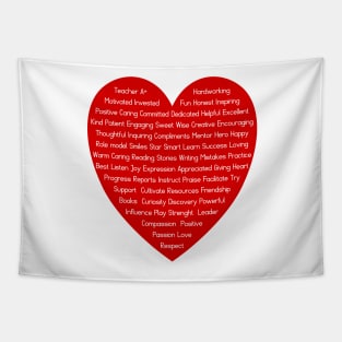 Teacher Appreciation Heart Adjectives Tapestry