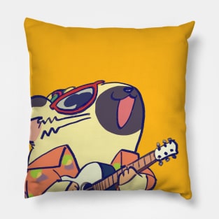 the very cool boss playing guitar / hamster anime Pillow