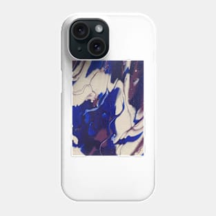 Purple, blue, and white acrylic pour. Phone Case