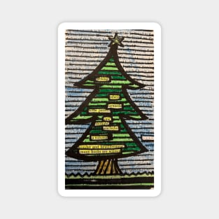 Happy tree poem art Magnet