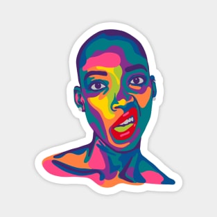 Snarl Woman Pop Art Portrait Magnet