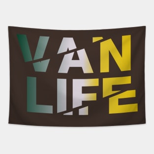 Vanlife: tracks - Green yellow fade Tapestry