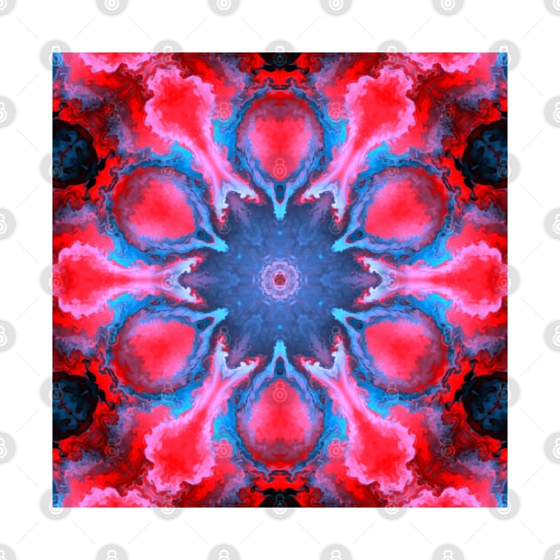 Psychedelic Hippie Blue Pink and Red by WormholeOrbital